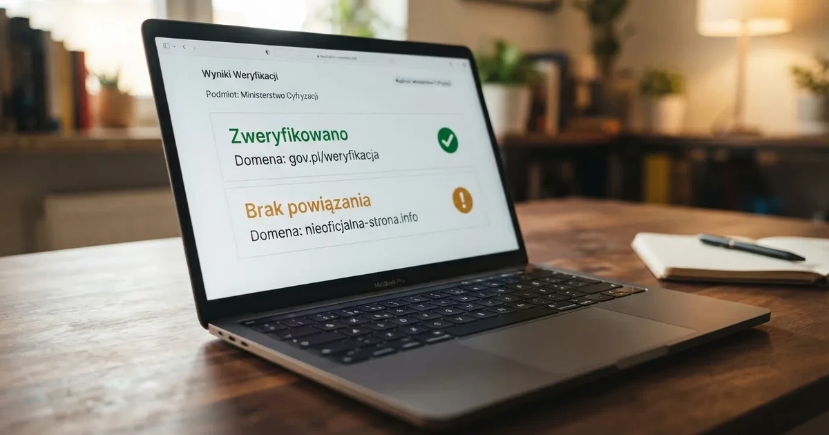 Zbliżenie ekranu z wynikiem wyszukiwania certyfikatu licencji na oficjalnym portalu regulatora, z widocznym numerem licencji i statusem